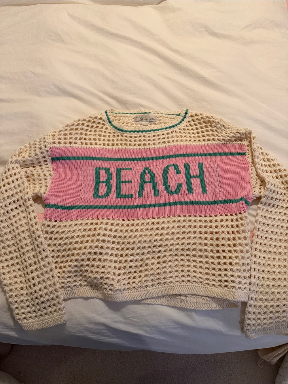 Vintage Havana Open-Knit 'BEACH' Sweater